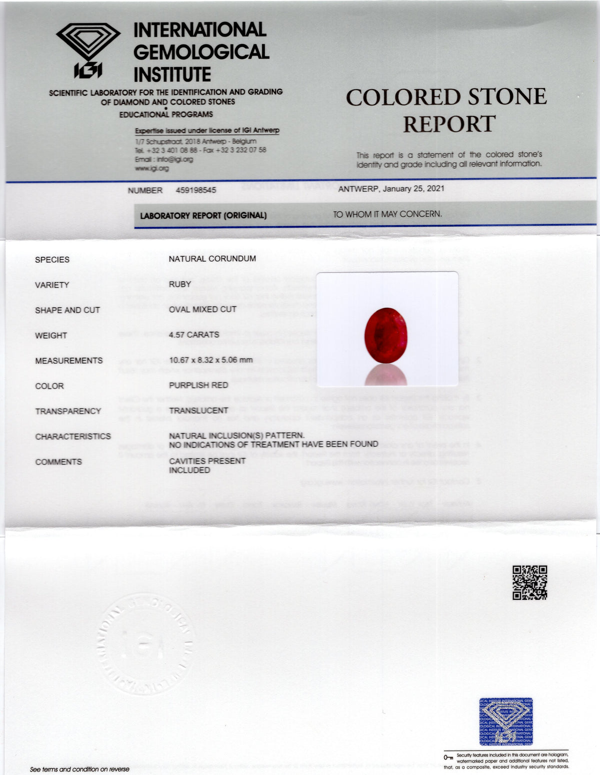 Burmese Ruby (Manik) 4.57 Carats / 5.02 Ratti