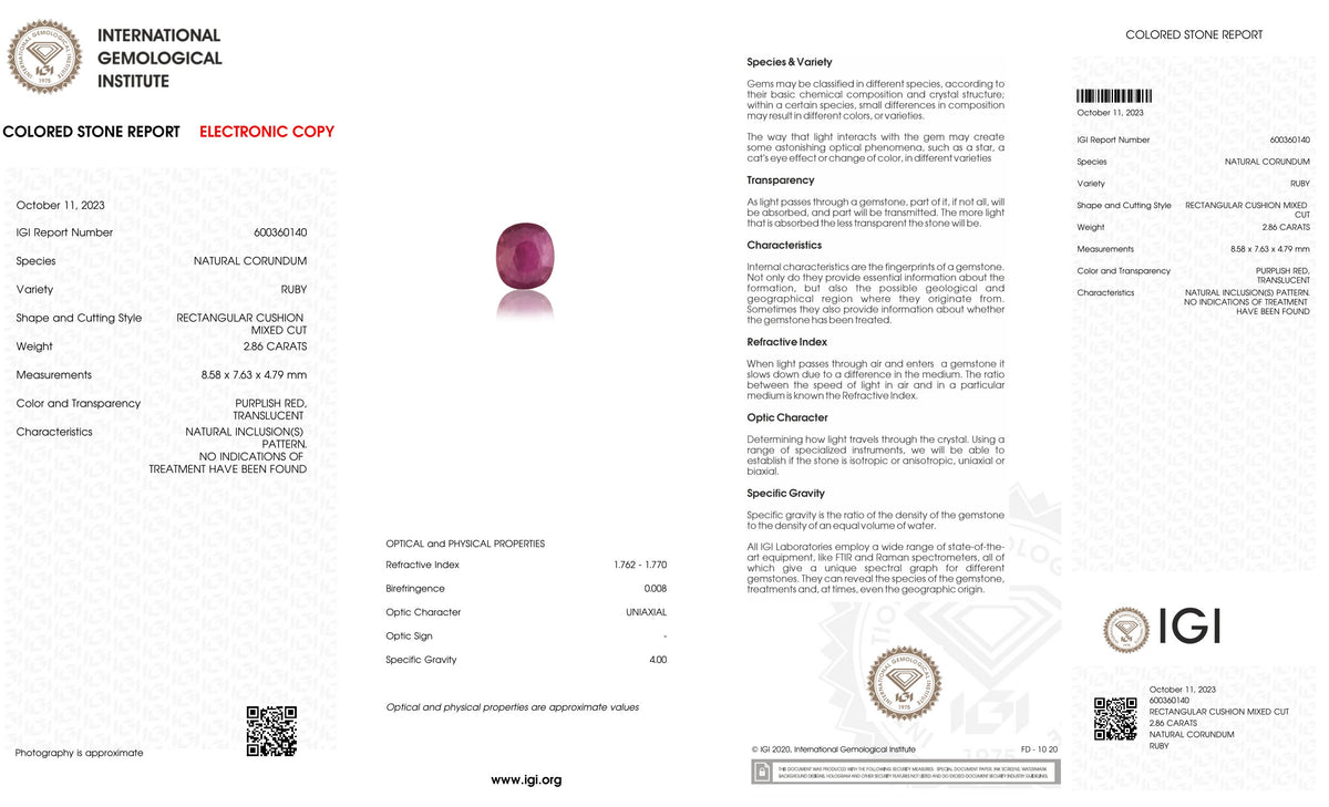 Mozambique Ruby (Manik) 2.84 Carats / 3.14 Ratti