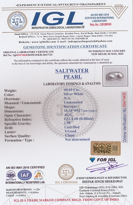 Venezuela Pearl 9.69 Carats / 10.65 Ratti