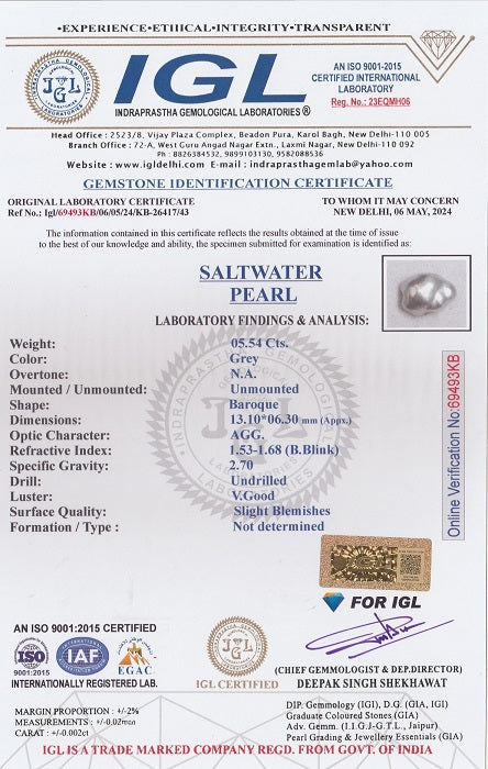 Venezuela Pearl 5.54 Carats / 6.09 Ratti