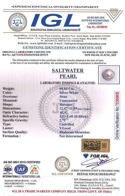 Venezuela Pearl9.84 Carats / 10.81 Ratti