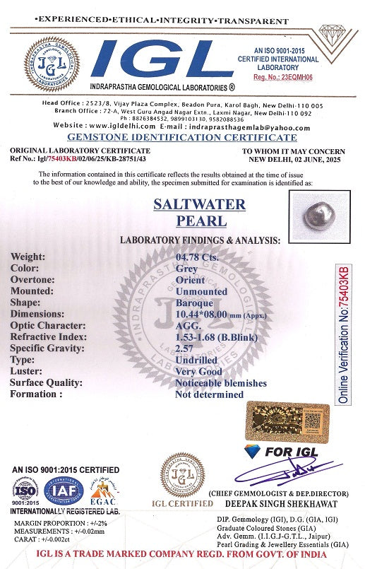 Venezuela Pearl4.78 Carats / 5.25 Ratti