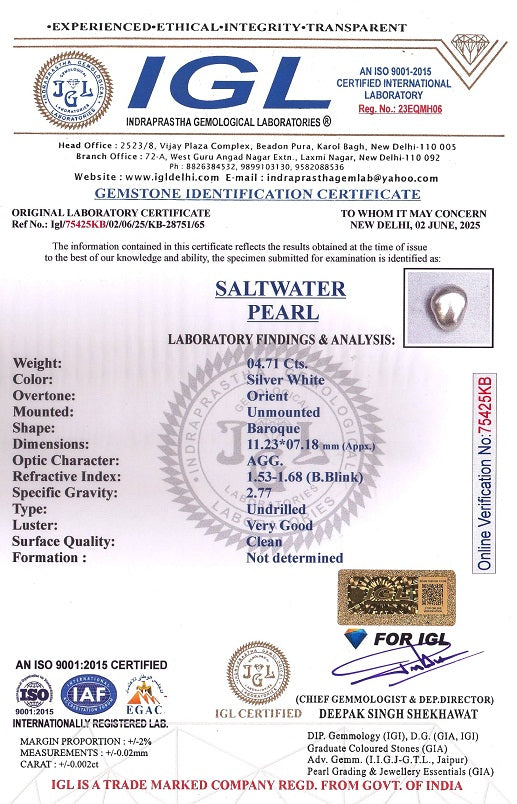 Venezuela Pearl4.71 Carats / 5.18 Ratti