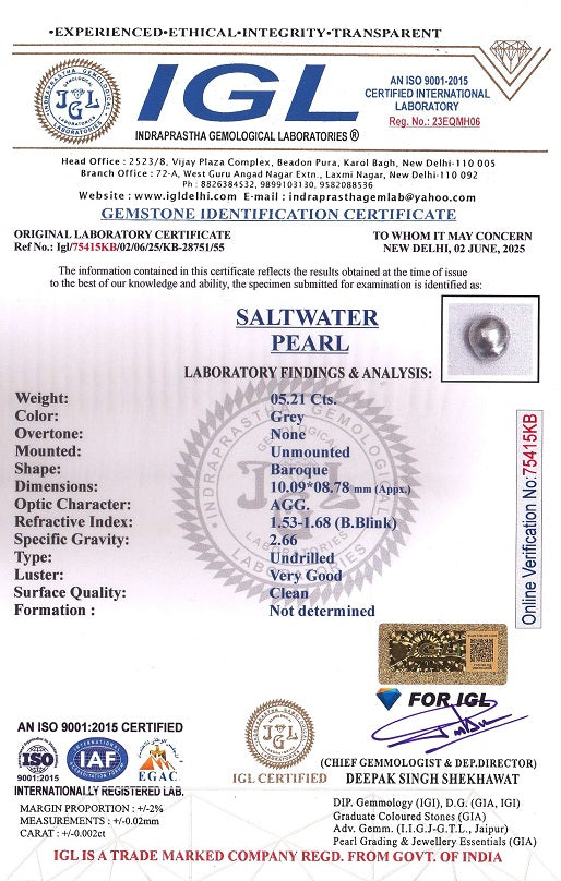 Venezuela Pearl5.21 Carats / 5.73 Ratti