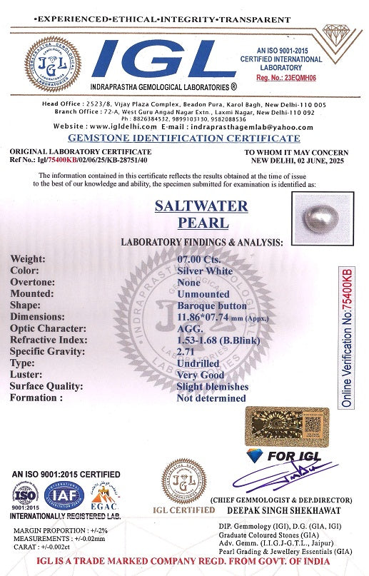 Venezuela Pearl7.00 Carats / 7.69 Ratti