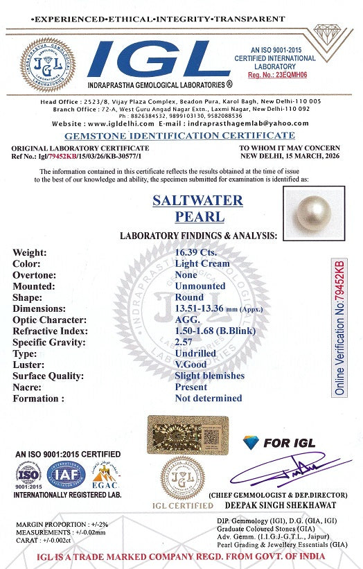 South Sea Pearl16.37 Carats / 17.99 Ratti