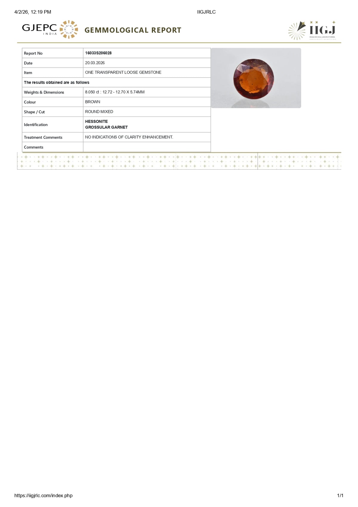 Certificate