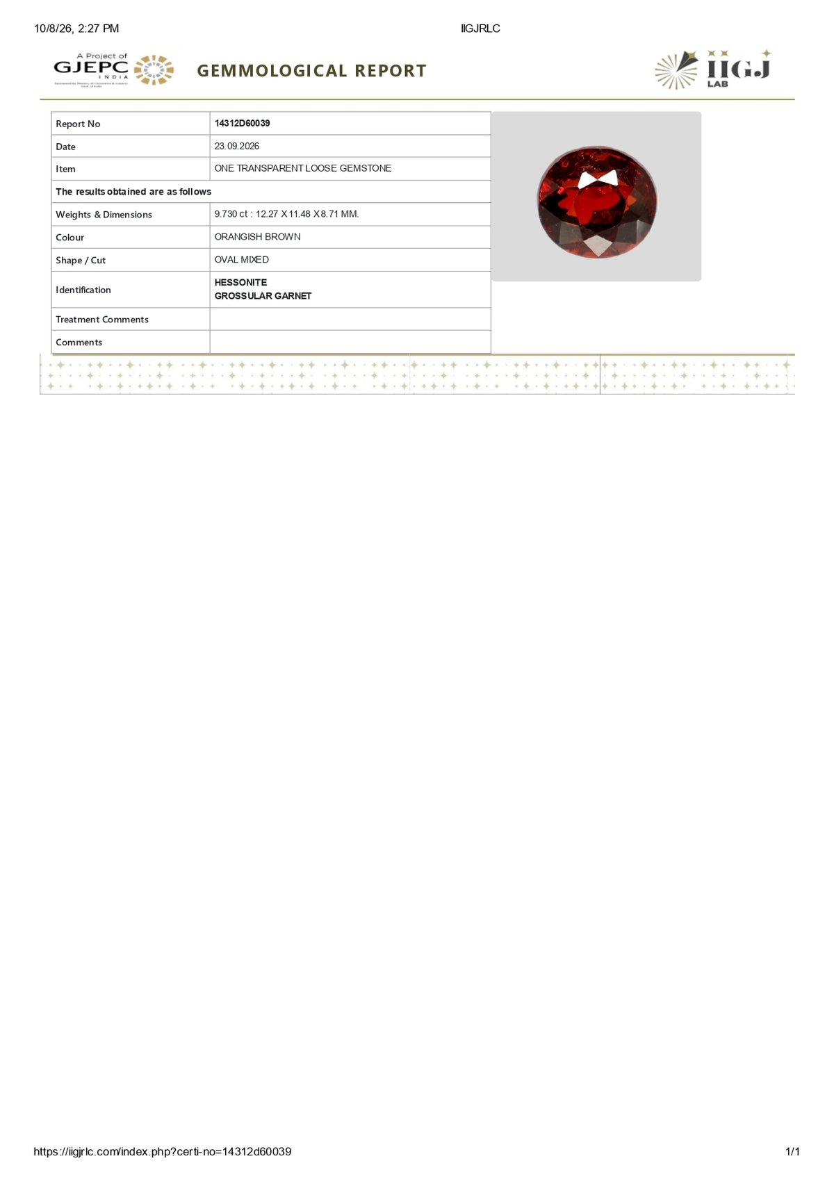 Certificate