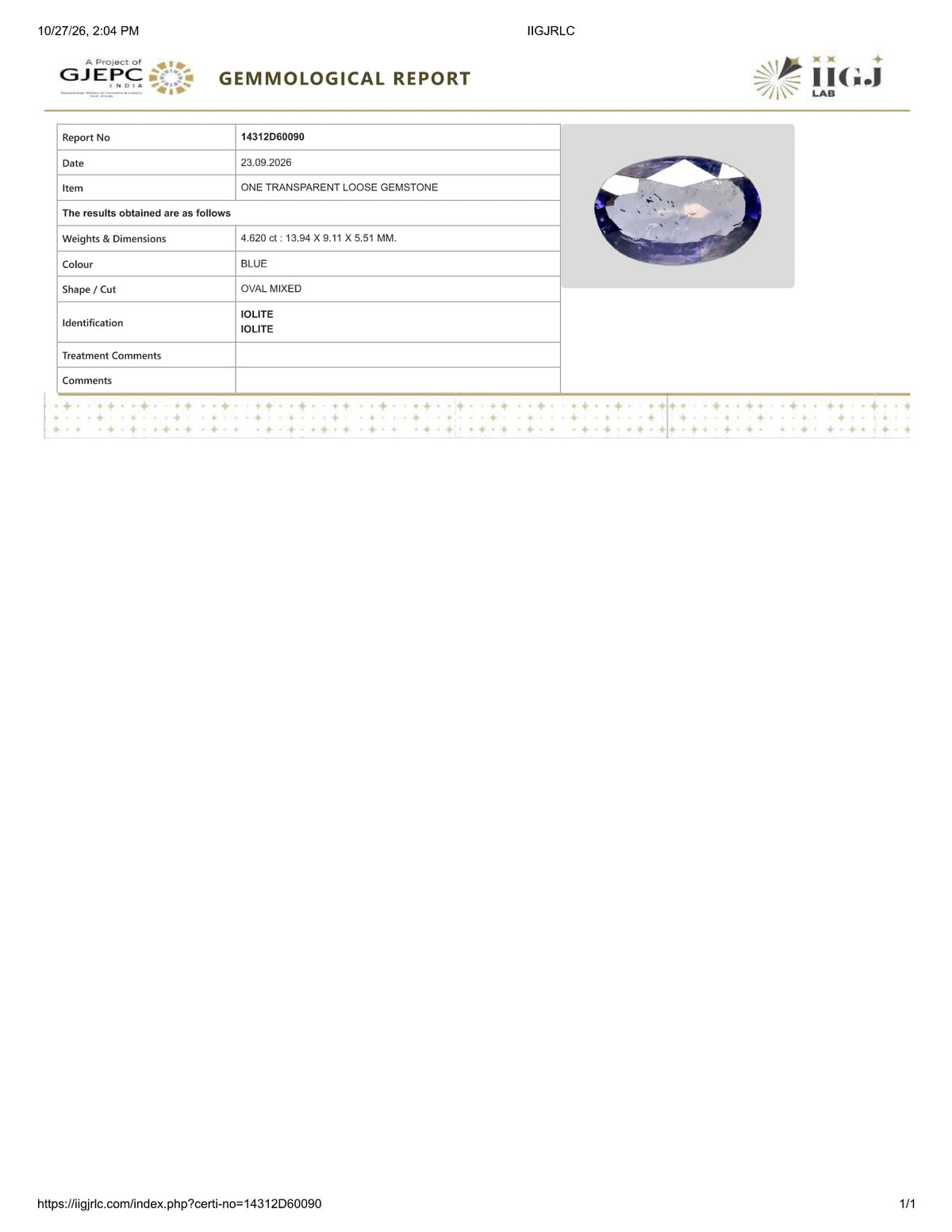 Certificate