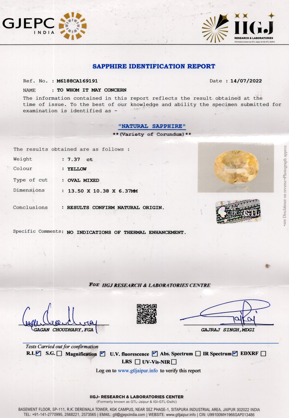 Certificate