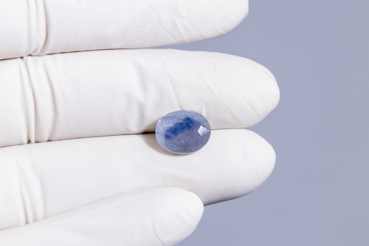 Kashmir Blue Sapphire (Neelam) 6.32 Carats / 6.95 Ratti