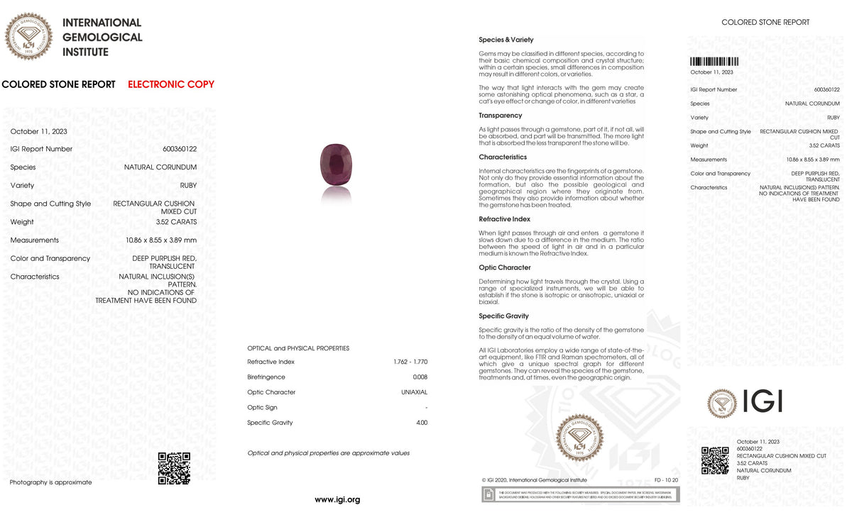 Mozambique Ruby (Manik) 3.52 Carats / 3.87 Ratti