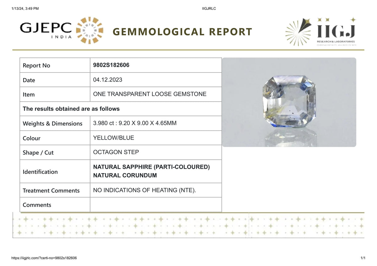 Natural Pitambari 3.98 Carats / 4.37 Ratti