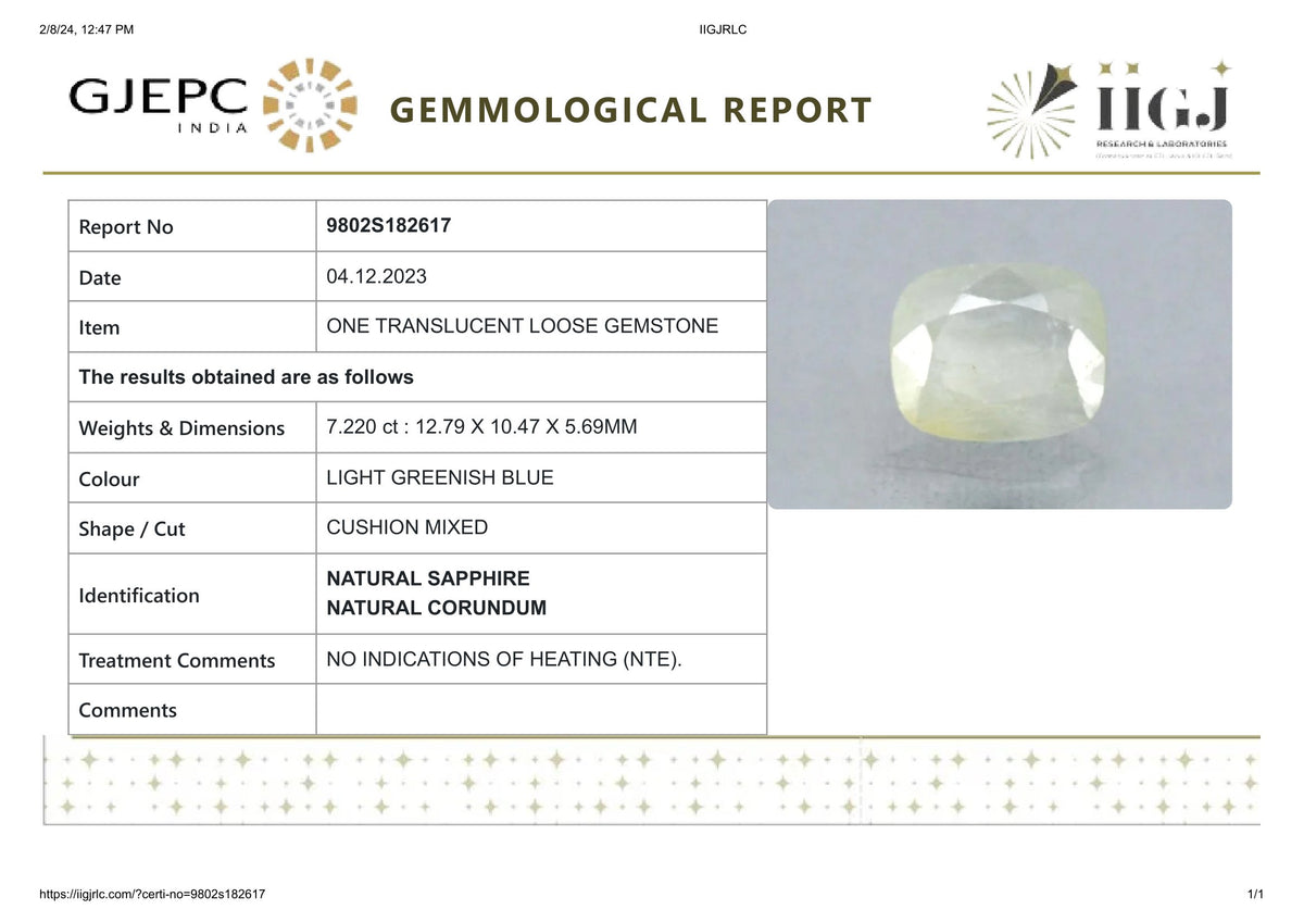 Natural Pitambari 7.22 Carats / 7.93 Ratti