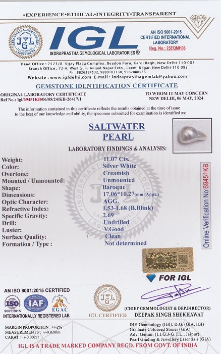 Venezuela Pearl 11.07 Carats / 12.16 Ratti