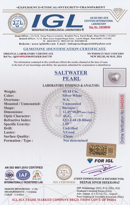 Venezuela Pearl 5.44 Carats / 5.98 Ratti