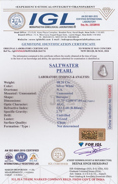 Venezuela Pearl 8.26 Carats / 9.08 Ratti