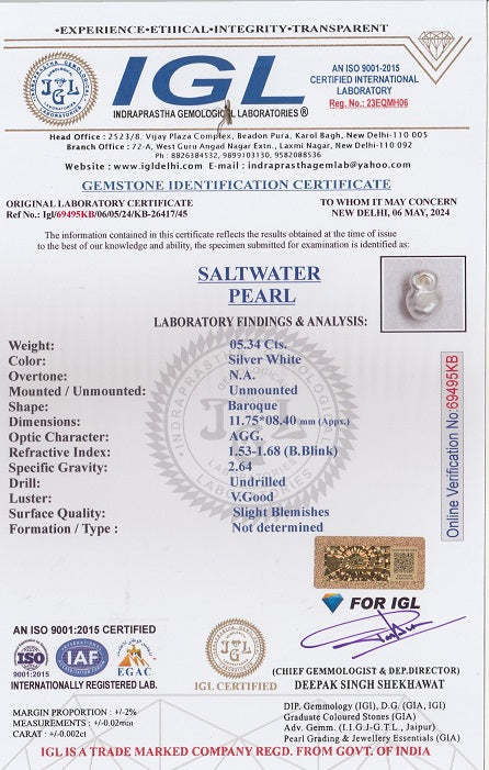Venezuela Pearl 5.34 Carats / 5.87 Ratti