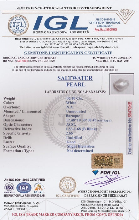 Venezuela Pearl 6.40 Carats / 7.03 Ratti