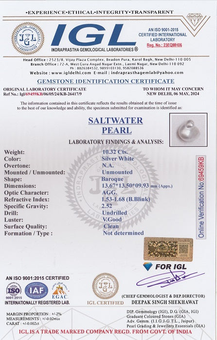 Venezuela Pearl 10.32 Carats / 11.34 Ratti