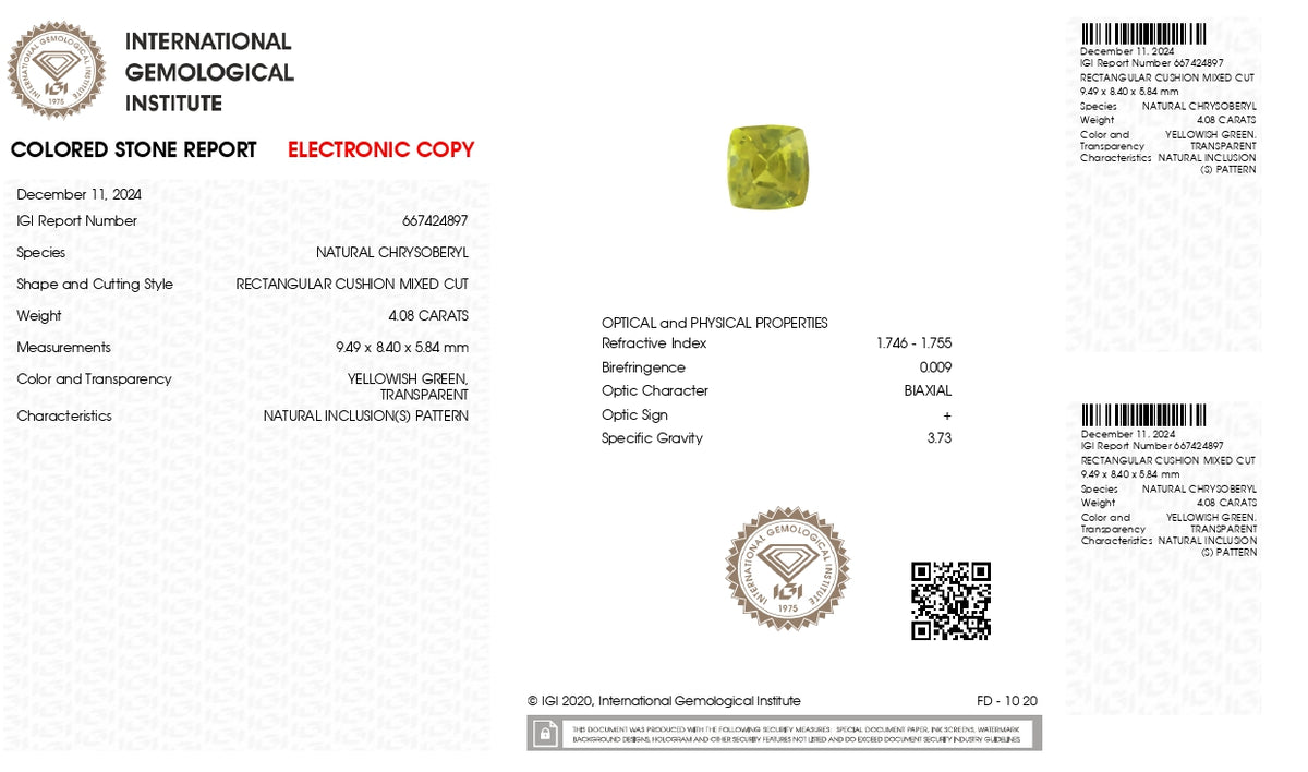 Natural Alexandrite 4.08 Carats / 4.48 Ratti
