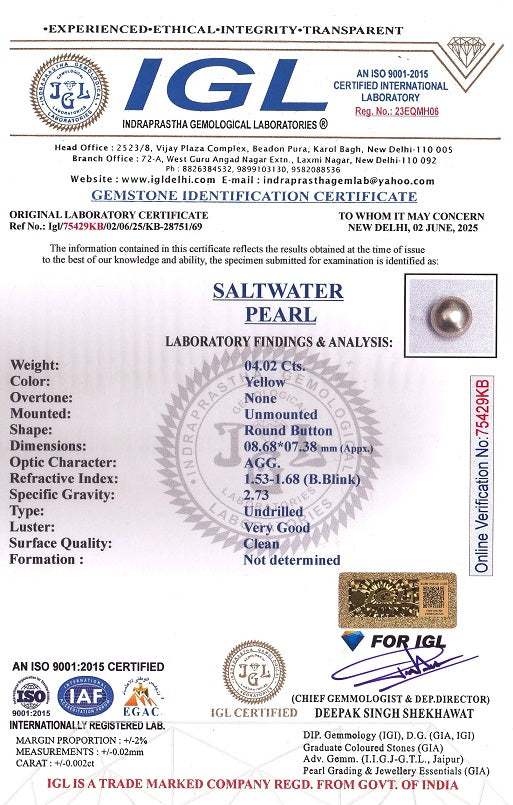 Venezuela Pearl4.02 Carats / 4.42 Ratti