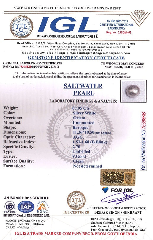 Venezuela Pearl7.95 Carats / 8.74 Ratti