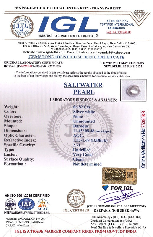 Venezuela Pearl6.82 Carats / 7.49 Ratti
