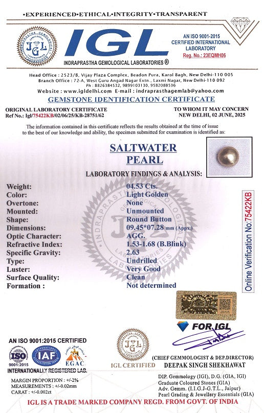 Venezuela Pearl4.53 Carats / 4.98 Ratti