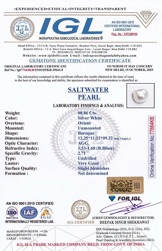 Venezuela Pearl8.86 Carats / 9.74 Ratti