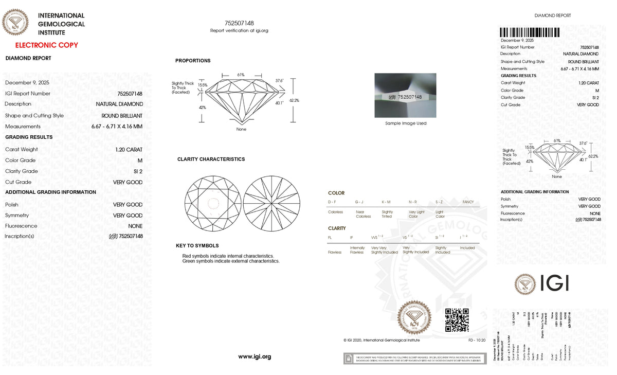 NATURAL DIAMOND 1.20 CARATS / 1.32 Ratti