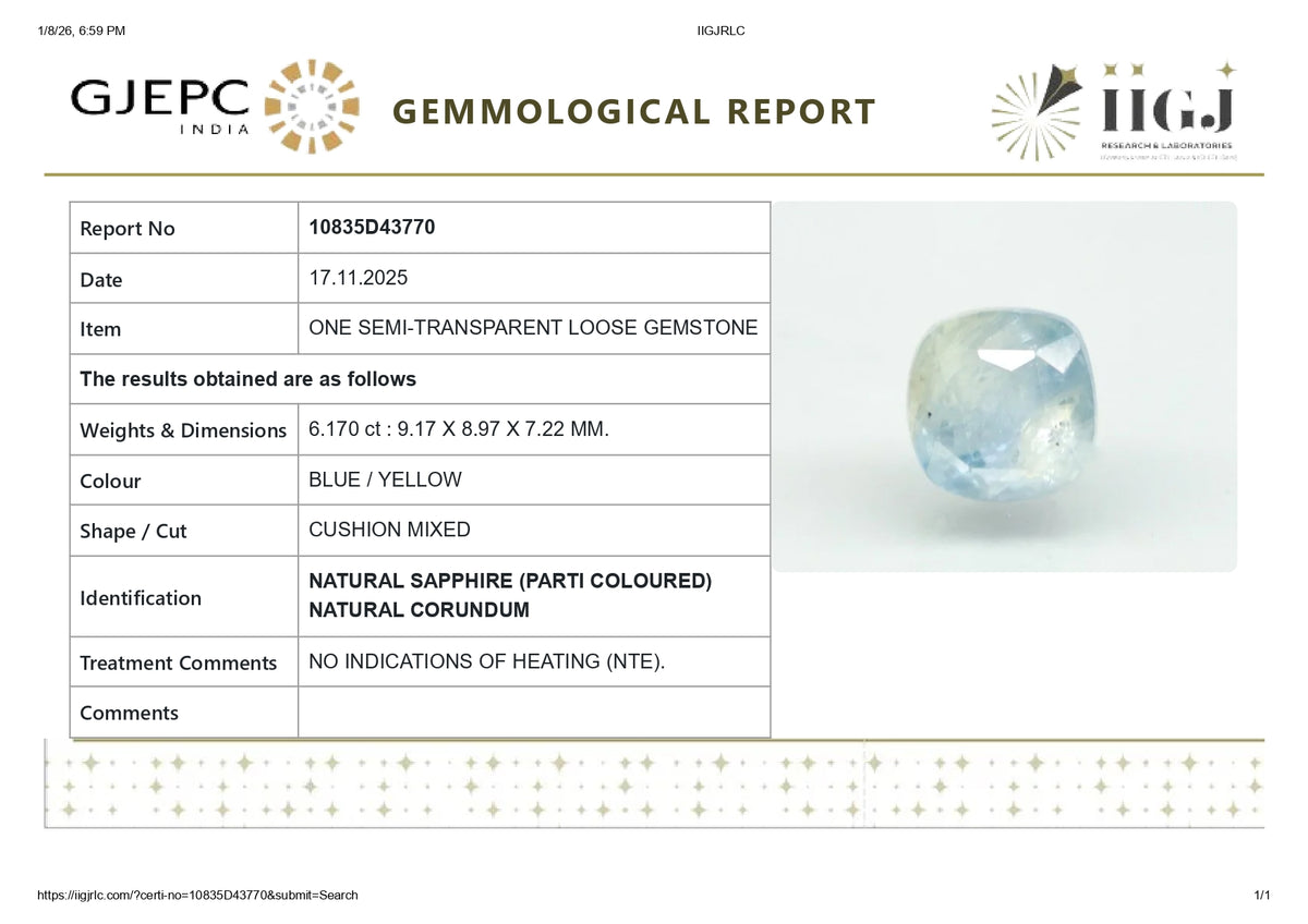 Natural Pitambari 6.17 Carats / 6.78 Ratti