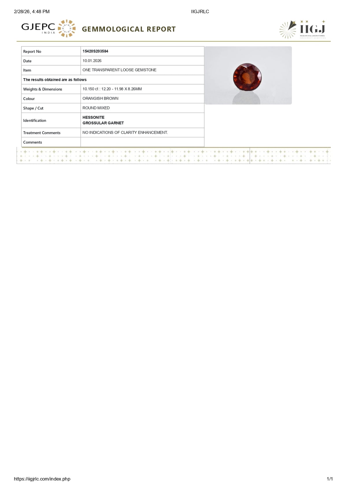 Certificate