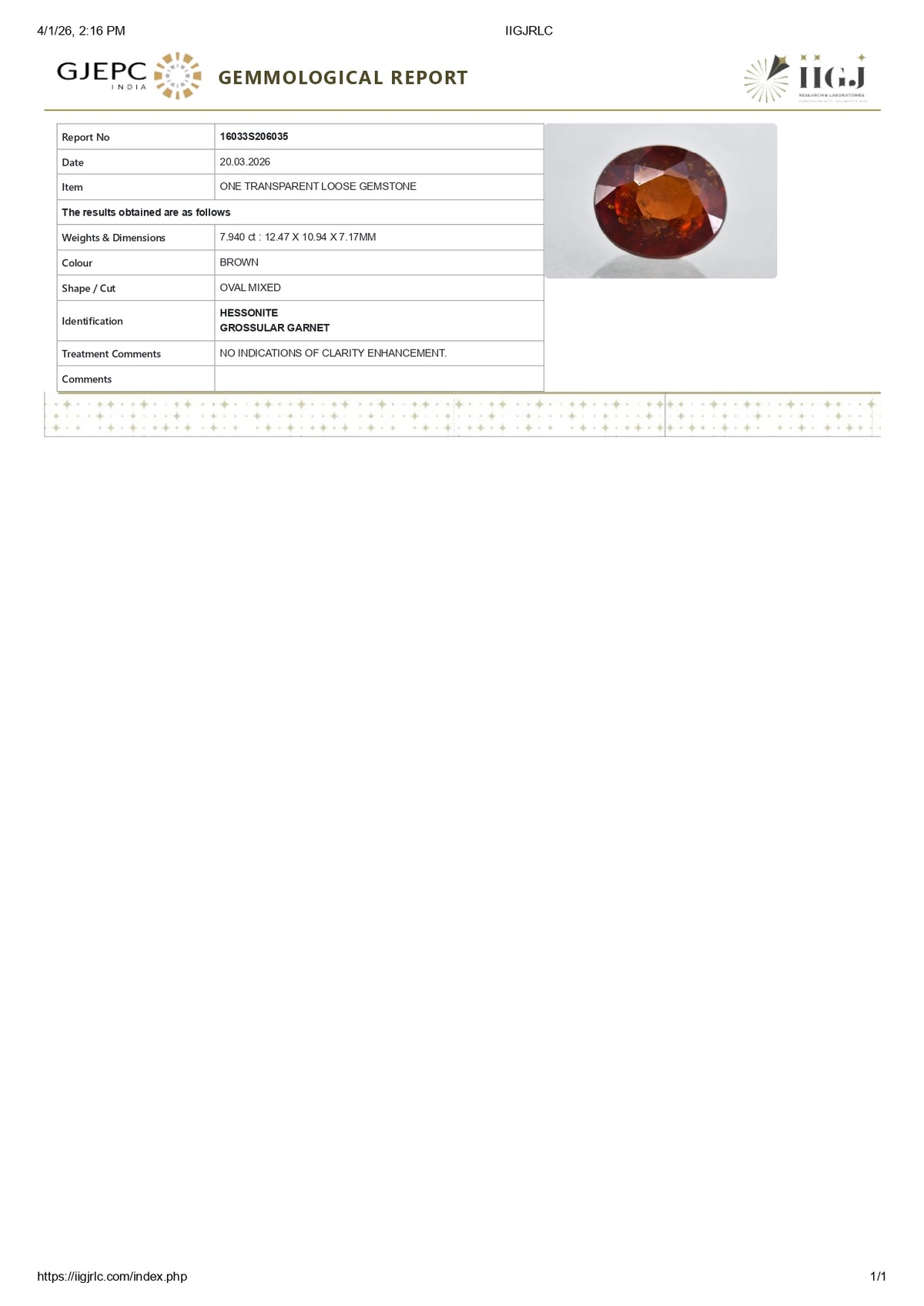 Certificate