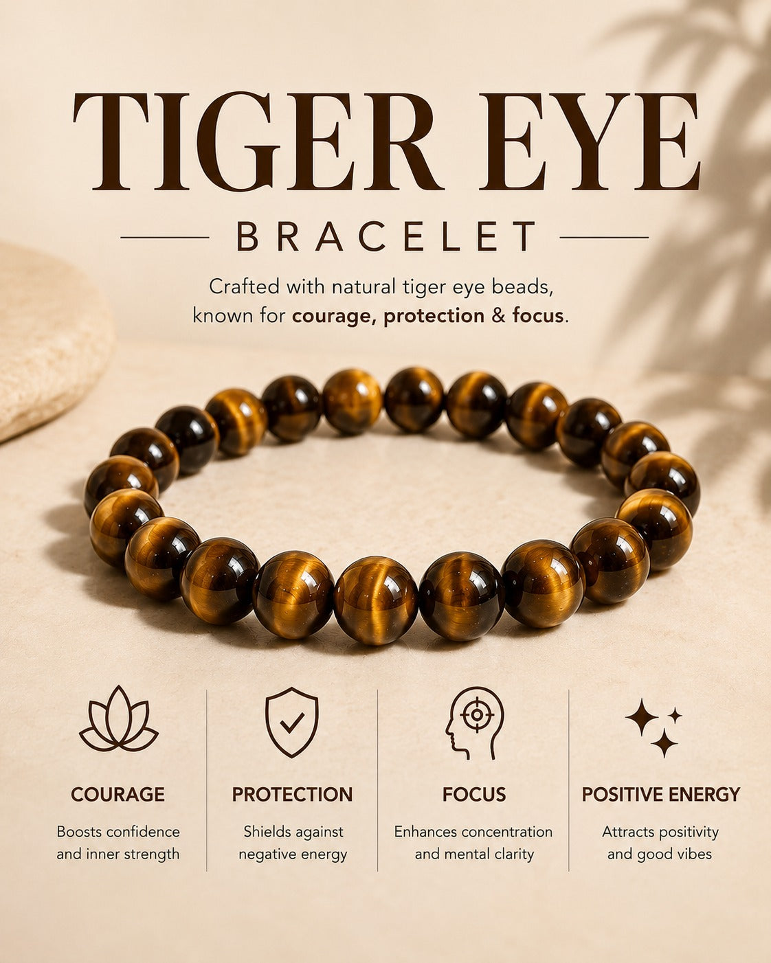TIGER EYE BRACELET (MEDIUM SIZE)