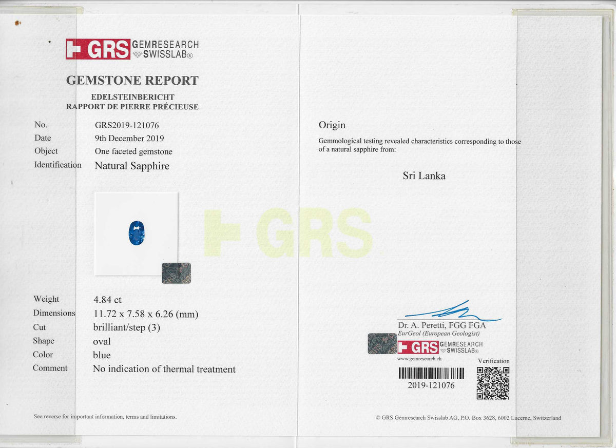 Natural Blue Sapphire 4.84 Carats / 5.32 Ratti