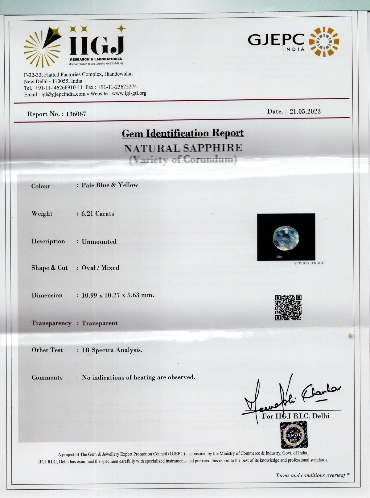 Natural Pitambari 6.21 Carats / 6.82 Ratti