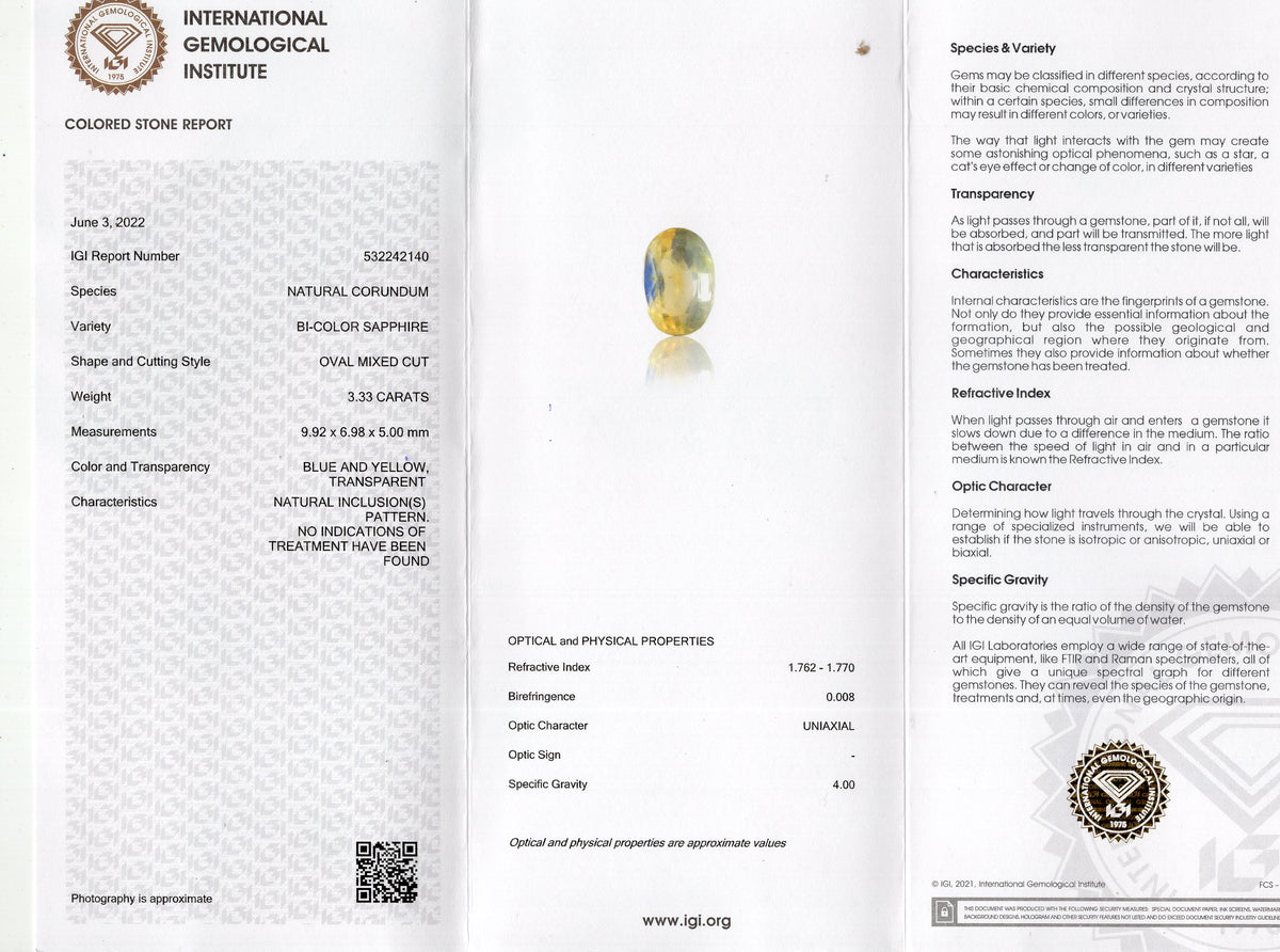 Natural Pitambari 3.33 Carats / 3.66 Ratti