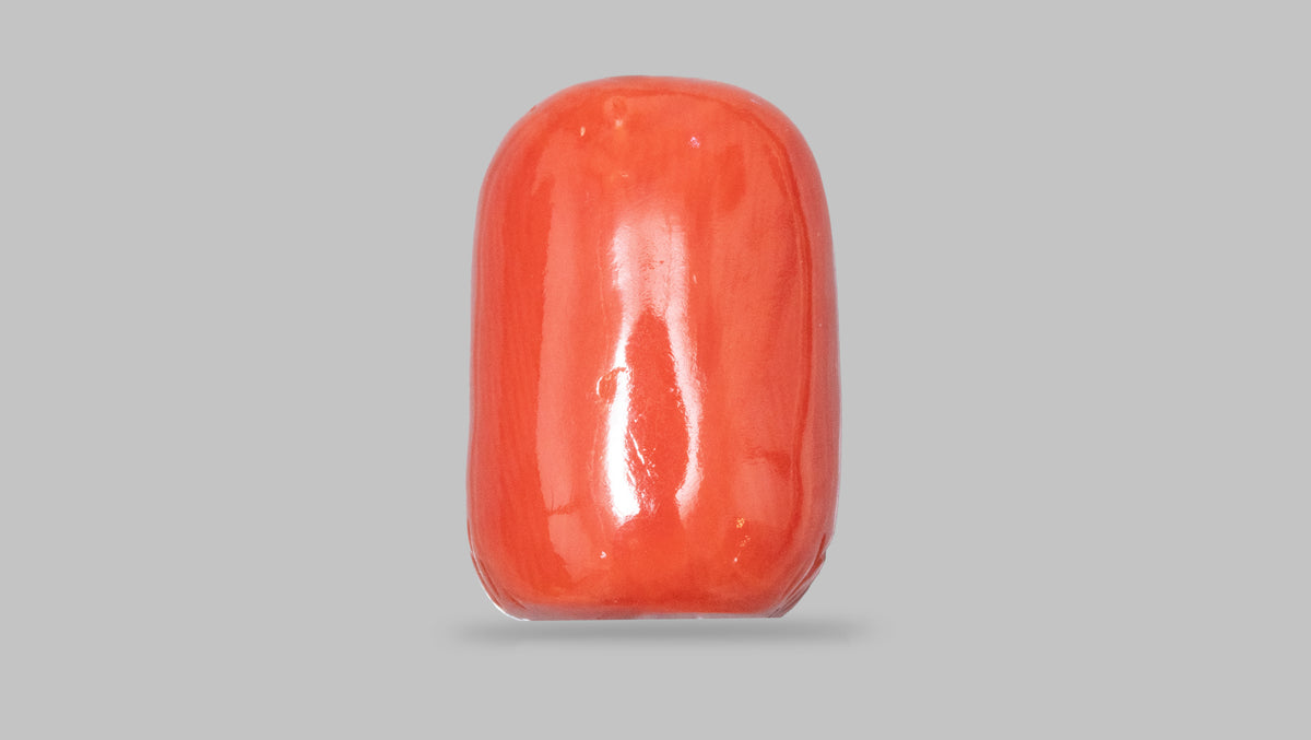 Ganesh Carving Red Coral 17.43 Carats / 19.15 Ratti
