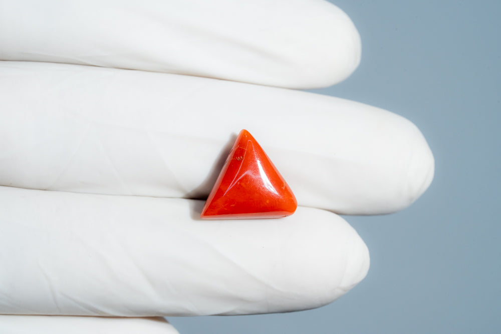 Italian Red Coral (Moonga) 6.92 Carats / 7.6 Ratti