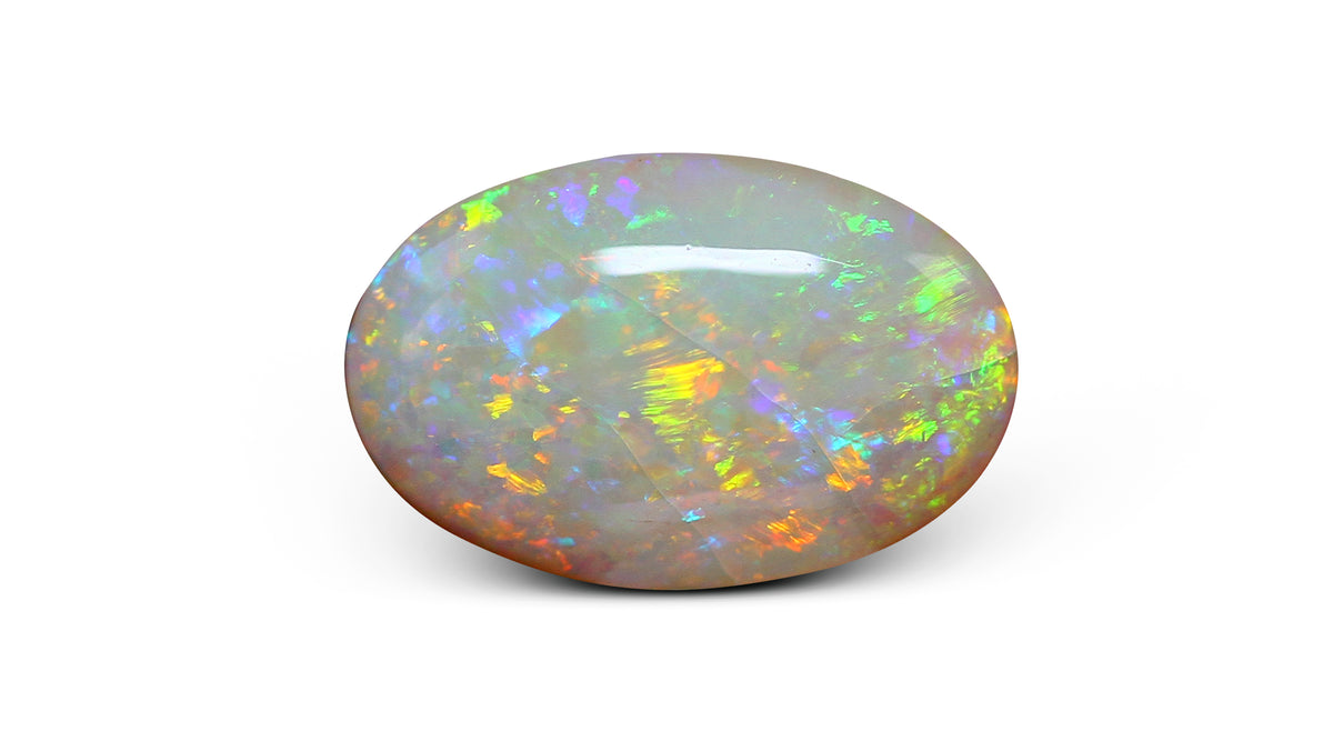 White Opal With Fire 6.61 Carats / 7.34 Ratti