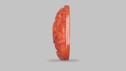 Ganesh Carving Red Coral 7.90 Carats / 8.68 Ratti