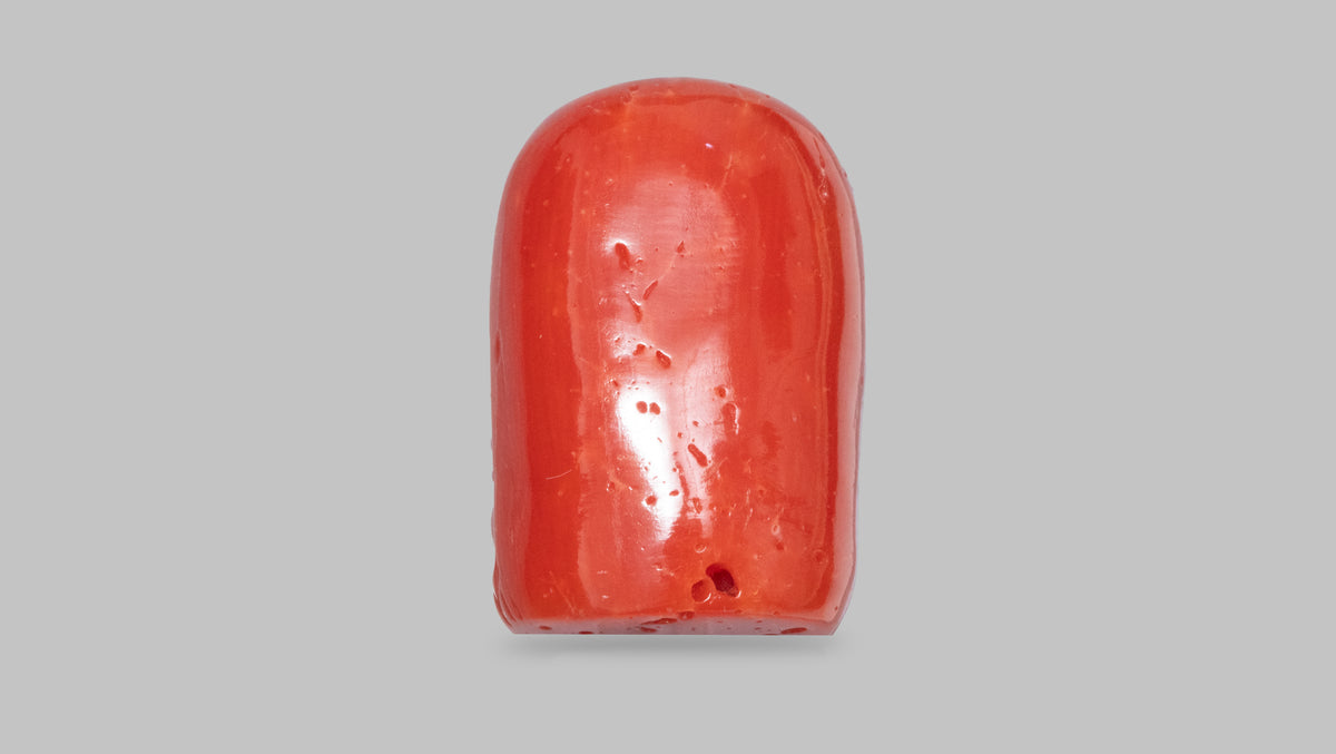 Ganesh Carving Red Coral 25.32 Carats / 27.82 Ratti
