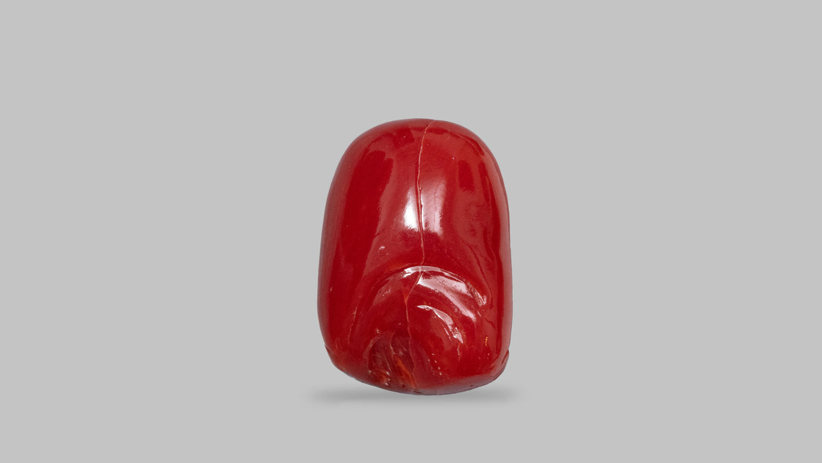 Ganesh Carving Red Coral 16.98 Carats / 21.96 Ratti